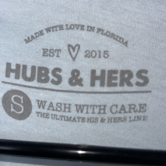 Small Hubs & Hers Baby Blue T Shirt - Picture 3 of 3